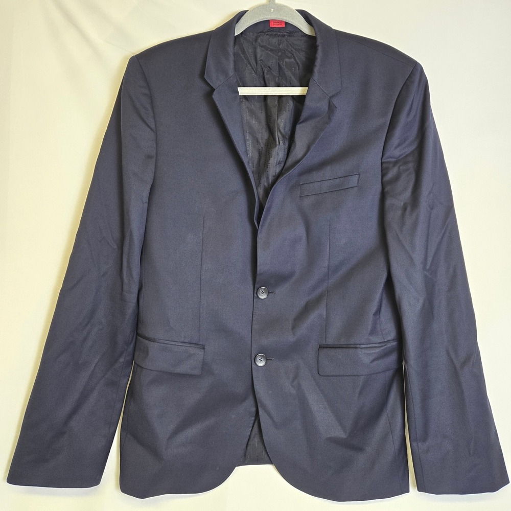 Hugo Boss Super 130 Wool Blazer Luxury Professional Business Super Navy Blue 40R